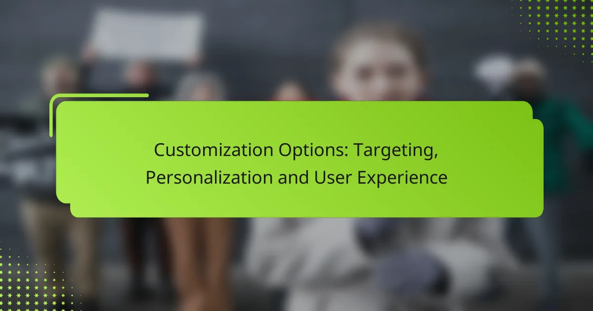 Customization Options: Targeting, Personalization and User Experience