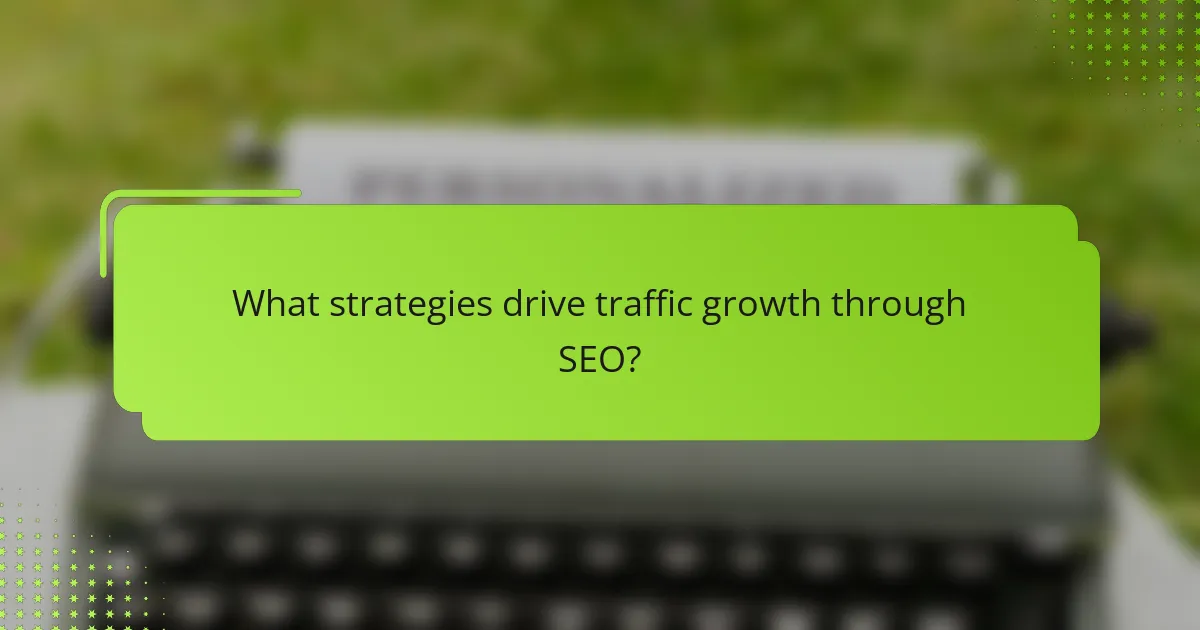 What strategies drive traffic growth through SEO?